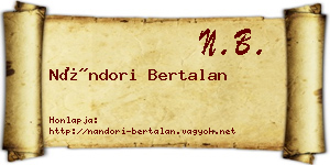 Nándori Bertalan névjegykártya