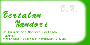 bertalan nandori business card